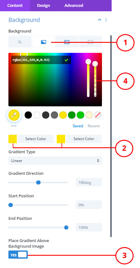 Divi background gradient