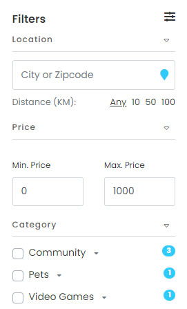Custom filters on PremiumPress listing site