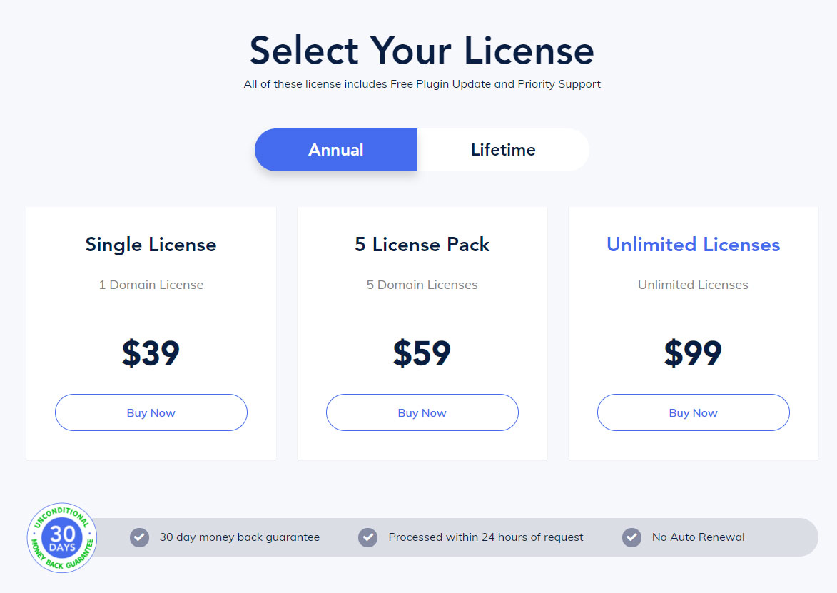 Qubely pricing Qubely pricing